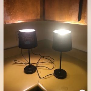 Set of 2 Table Lamp  Nightstand Bedside Lamps Dual USB Port for Living Room